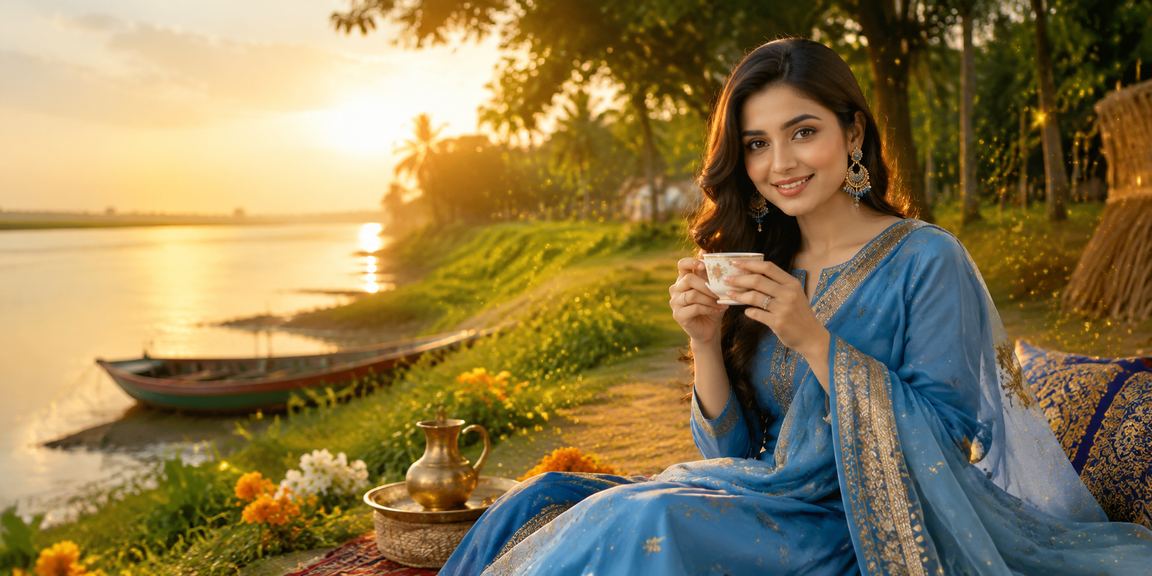 গাজীপুরে ক্যাশব্যাক বোনাস পেয়ে খুশি একজন বাংলাদেশি নারী শাড়িতে